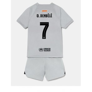 Barcelona Ousmane Dembele #7 kläder Barn 2022-23 Tredje Tröja Kortärmad (+ korta byxor)
